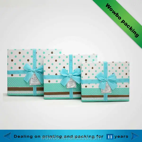 fascinating blue ribbon recycle gift paper box for christmas