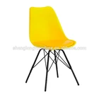 Home furniture fancy plastic dining room chair with steel frame