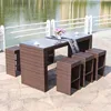 Popular outdoor furniture garden bar sets poly rattan wicker chairs