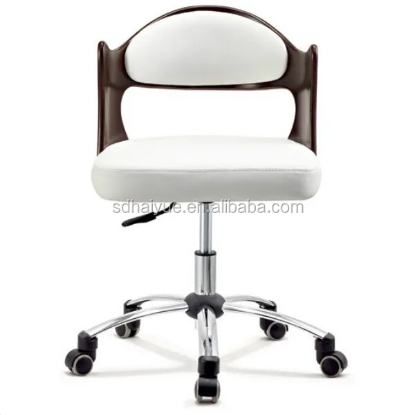 White Leather Cushion Restaurant Molded Foam  Plywood Chair