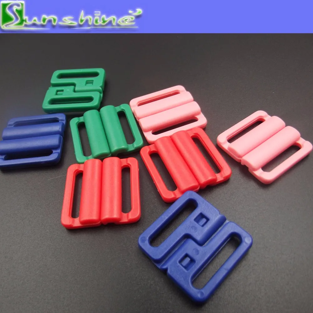 White bra front clasp swimwear plasthic buckle in nickle free