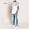 New Fashion 100% Cotton Short Sleeve Round Neck Custom Stitching Two Color Men T-shirt