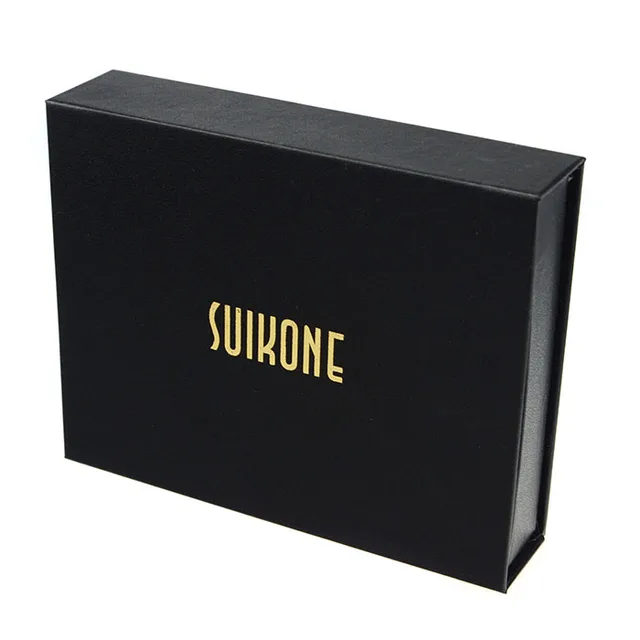 stamping wallet packaging box black cardboard paper gift box for