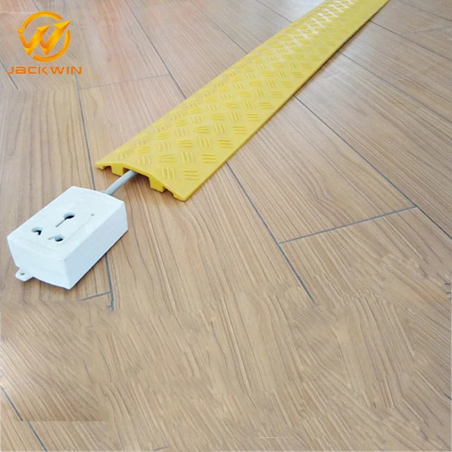 Durable D'intérieur Jaune et Noir PVC Plancher Cordon Cache-Câble/Câble Électrique/Rampe de Protection de Câble