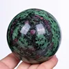 Natural Ruby Zoisite Sphere Epidote Quartz Crystal Stone Ball Healing