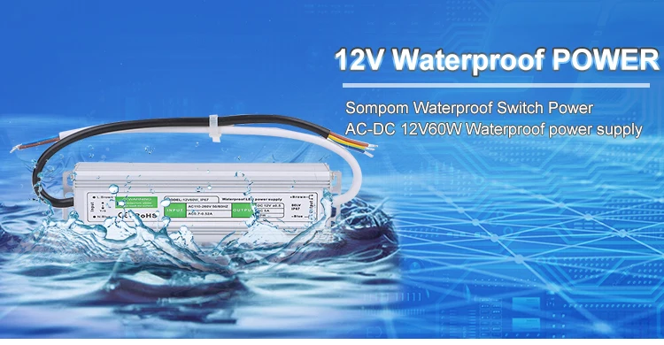 SOMPOM IP67 12V waterproof led power supply 12v 60w led driver
