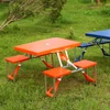 Plastic outdoor foldable folding picnic table and chairs for outdoor