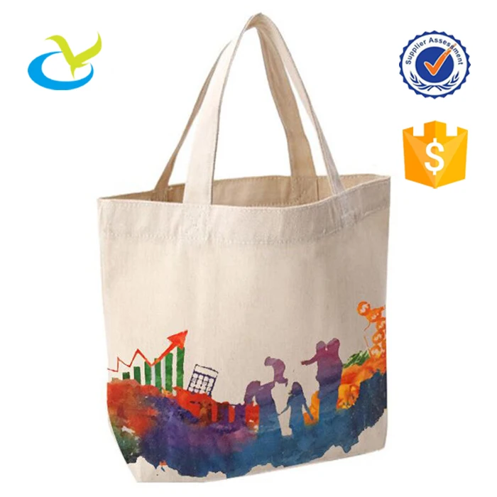 eco friendly handled natural organic cotton shopping tote bag