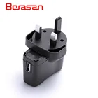 Borasen wall power adapter 5V 500MA usb adapter dc 5v 0.5a 2.5w power adapter with UK plug