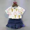 Haobaby,2019 Korean Baby Girl Clothing Sets /Childrens Clothing Girls Summer new Style Printed