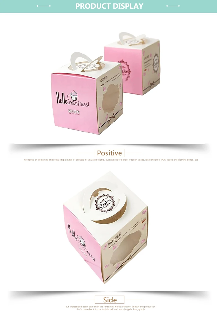customized hotsale fancy design food grade cake box,paper box