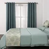 Factory direct blue linen look sale cafe classic luxury curtain ready made