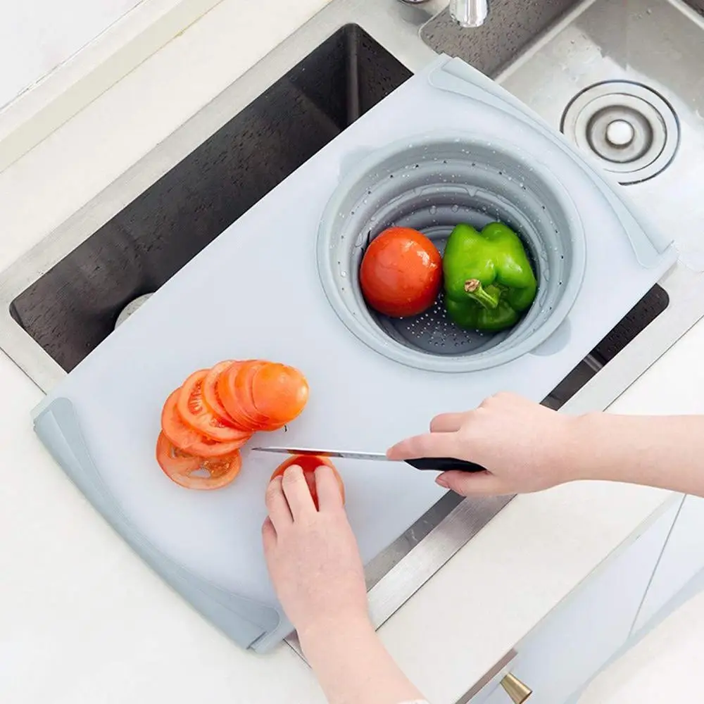 3 in 1 Multi-function Folding Cutting Board Fruit Vegetable Folding Basket Foldable Chopping Board Silicone Cutting Board
3 in 1 Multi-function Folding Cutting Board Fruit Vegetable Folding Basket Foldable Chopping Board Silicone Cutting Board