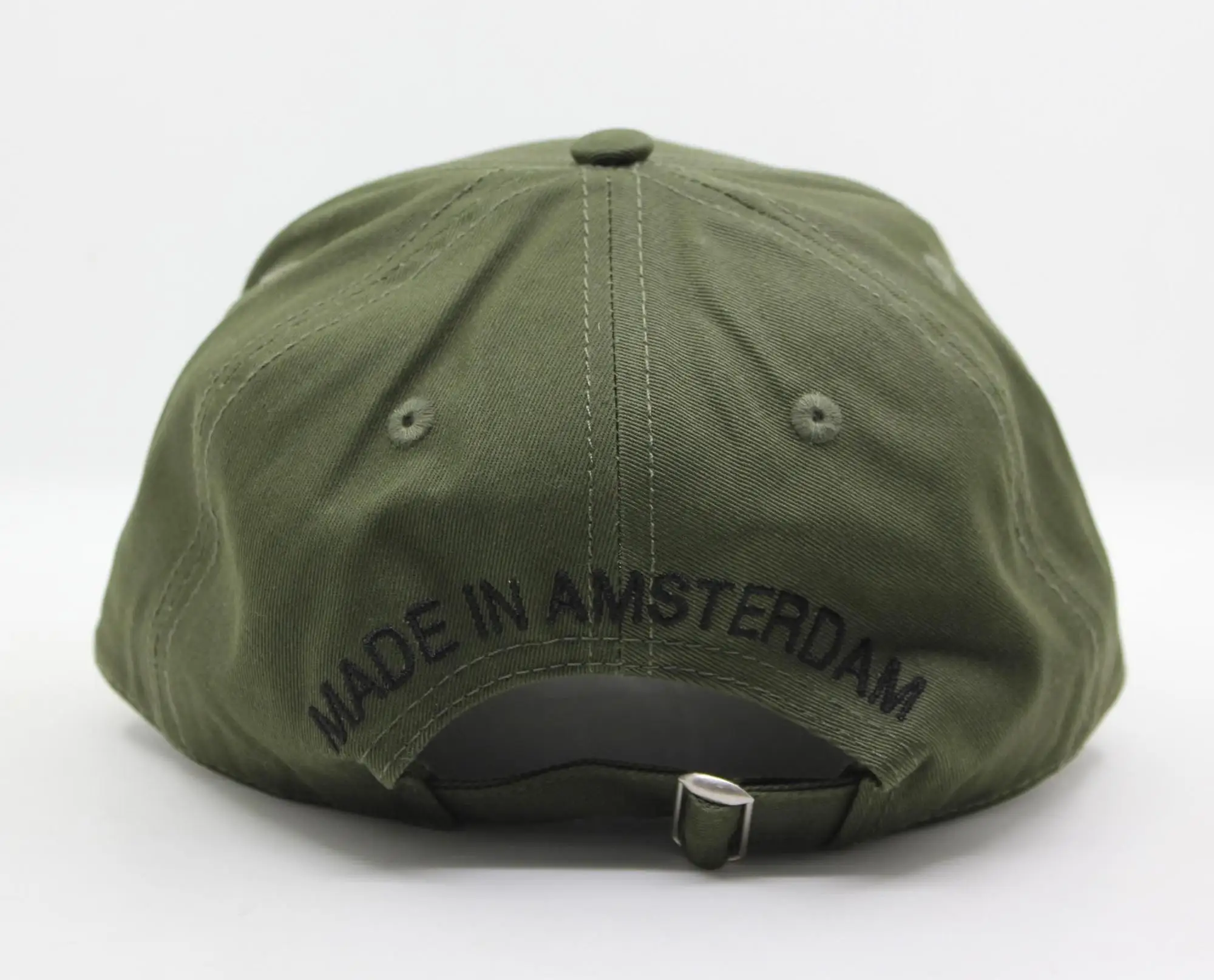 Five panel structured olive green baseball cap hat