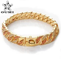OUMI Wholesale Fancy Dog Chain Stainless Steel Big Dog 18k Gold Diamond Dog Pet Collar
OUMI Wholesale Fancy Dog Chain Stainless Steel Big Dog 18k Gold Diamond Dog Pet Collar