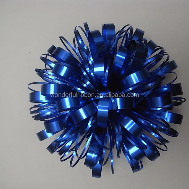blue iridescent / rainbow shiny fancy self adhesive bow for gift