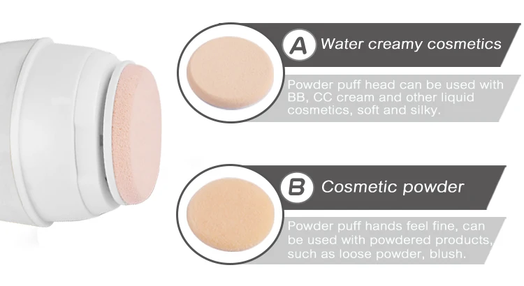 Sonic Vibrating Electric Powder Puff ABS Plastic For Flawless Makeup