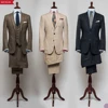 Latest Design Cardigan For Man Black Peaked Lapel Tweed Business Suit For Men
