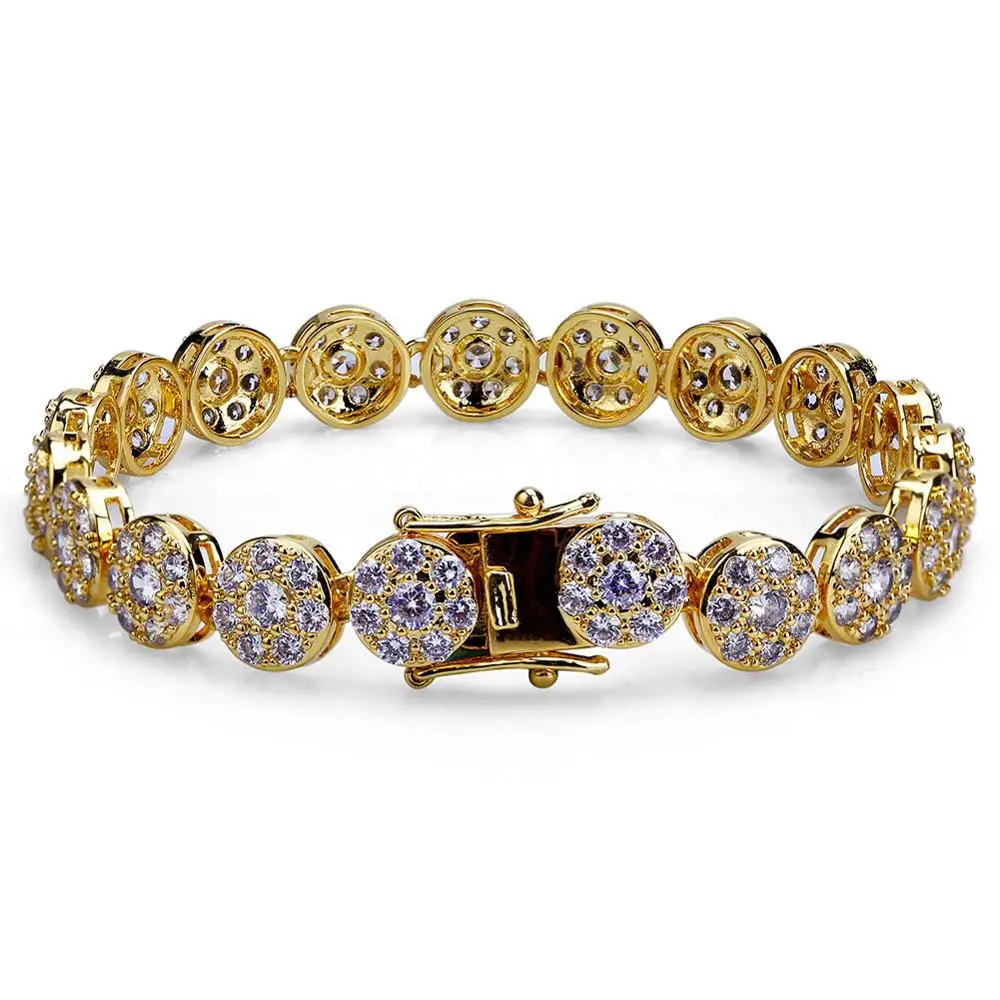 Gold/Silver Color Plated Bling Jewelry Bracelet Plum Petal Round Micro Paved CZ Stone 10mm Bracelets, Golden , silver
Gold/Silver Color Plated Bling Jewelry Bracelet Plum Petal Round Micro Paved CZ Stone 10mm Bracelets, Golden , silver