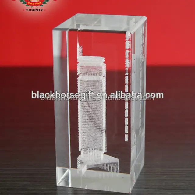 black clear crystal 3d laser etched paperweight