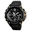 SKMEI 1340 3 time my brand name logo custom printed watch black gold watch mens sport watches