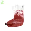 Promotion gift custom logo merry christmas stocking shape red wine foldable water bottle collapsible