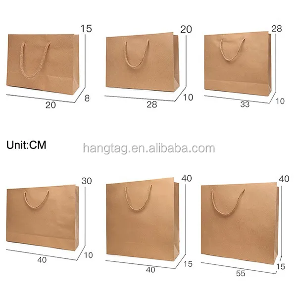 wholesale portable brown kraft paper shopping bag