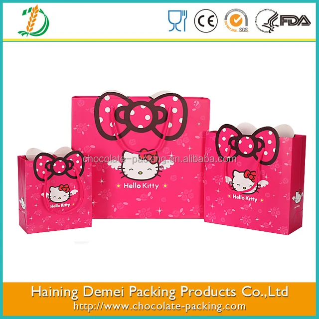 cute bowknot paper gift bag shopping bag with beautiful style