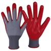 18G grey HPPE and Glass fiber knitted Red foamed nitrile Coated cut resistant Safety Work Gloves