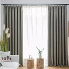 100% Polyester Cotton Linen Windows Curtains Grommet Office Blackout Cortinas