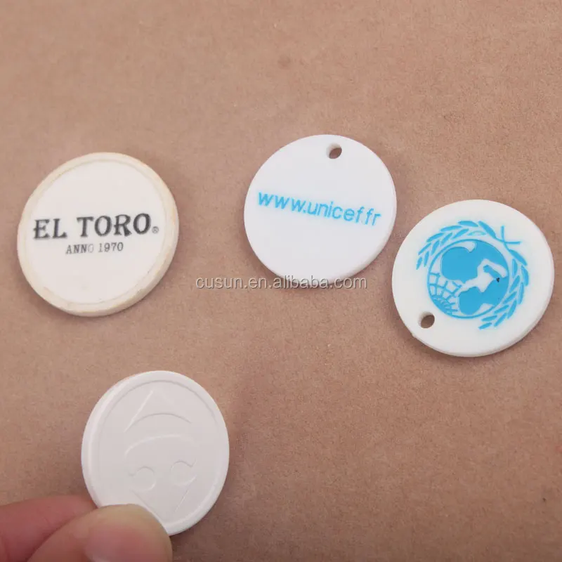 custom printing food grade engraved embossed logo plastic token