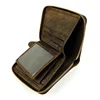 wb1679 Men Natural Leather Wallet with zip around coin pocket