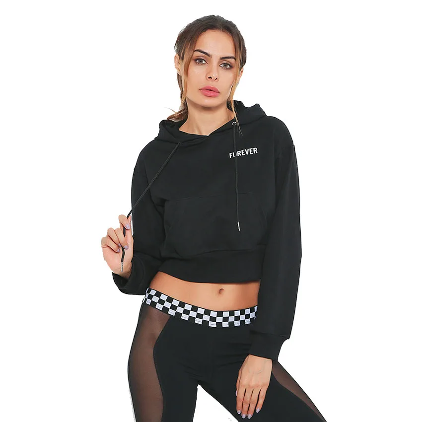 Wholesale Letter Printed With Hood Sweatshirt Long Sleeve Women Crop Top Hoodies, Black
Wholesale Letter Printed With Hood Sweatshirt Long Sleeve Women Crop Top Hoodies, Black