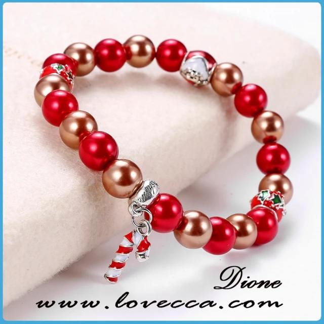 christmas gifts imitation pearls christmas beads bracelet
