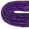 Natural Amethyst Faceted Round Loose Bead Diamond Cut Gemstone for Jewelry Making and Design AAA-Quality 16inch