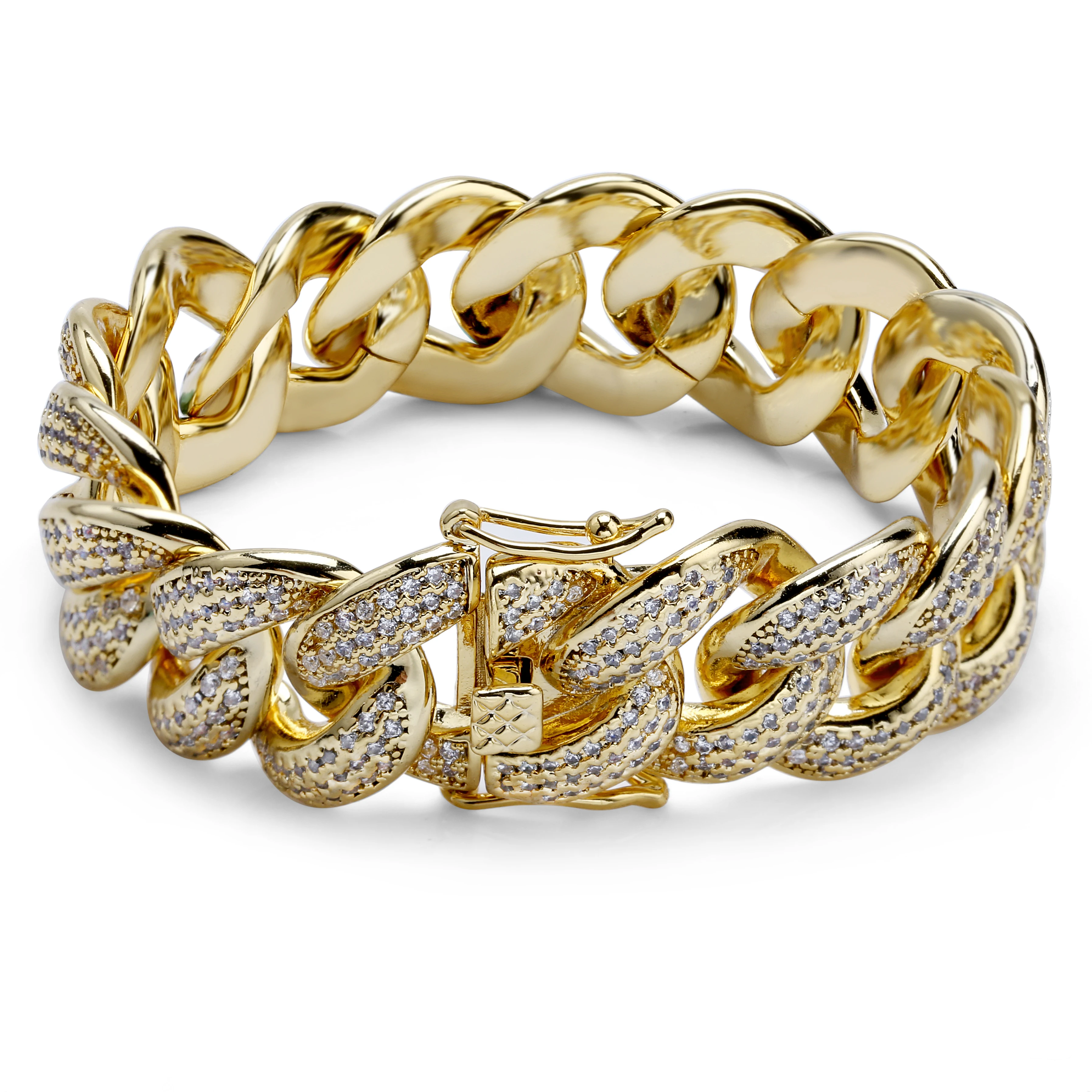 Fashion 18k Gold Silver Men Women Bracelet Body Jewelry Cuban Link Chain Bracelet Bling Bling Bangles, Gold/white gold/multicolored
Fashion 18k Gold Silver Men Women Bracelet Body Jewelry Cuban Link Chain Bracelet Bling Bling Bangles, Gold/white gold/multicolored