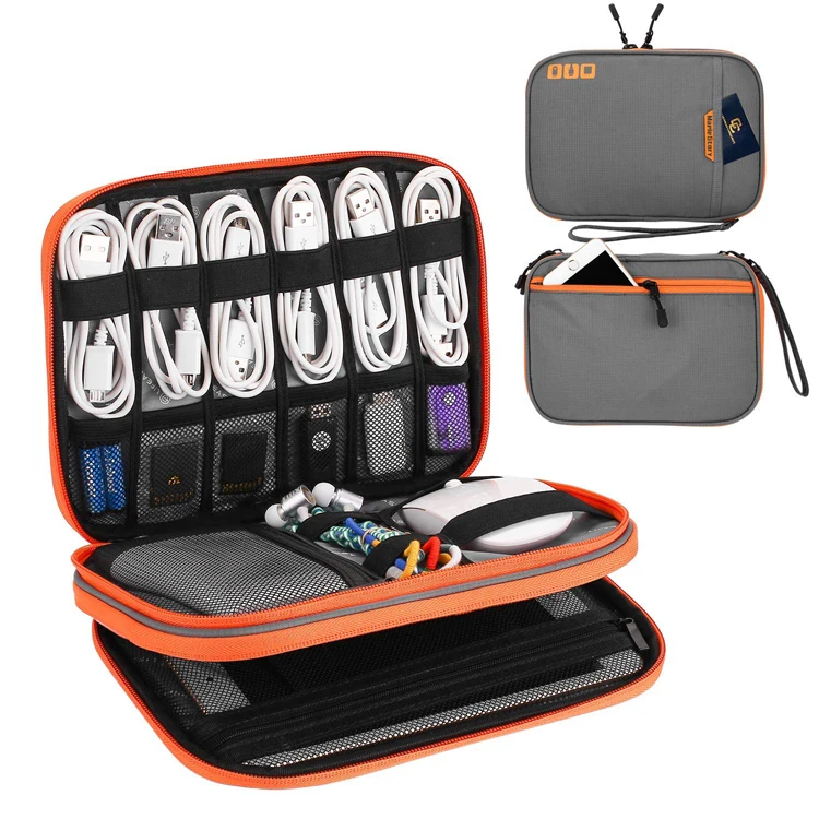 Portable Double Layer Travel Cable Organizer Electronics Accessories Gadget Storage Organizer For Cables Ipad Power Bank, Grey, black or customized
Portable Double Layer Travel Cable Organizer Electronics Accessories Gadget Storage Organizer For Cables Ipad Power Bank, Grey, black or customized