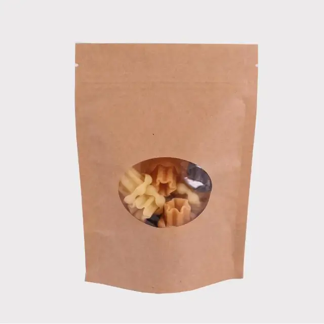 stand up food grade kraft paper cookie candy snack packaging bag
