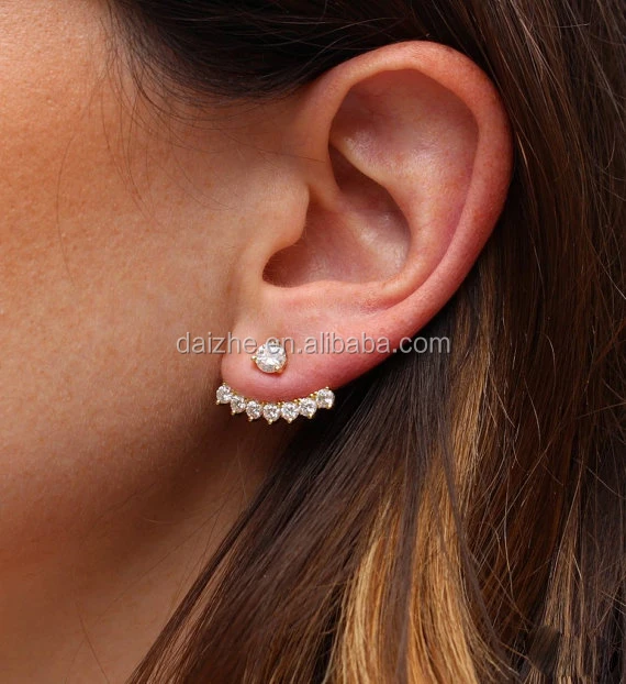 2017 fashion various color women girl jewelry micro pave 12mm mini silver cz huggie hoop earring