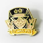 Collectible pressed iron imitation gold soft enamel custom made collar lapel pin