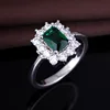 Wholesale Jewelry Stores Emerald Diamond Women Silver Engagement Rings