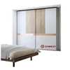 Luxury high end good quality european style modular bedroom wardrobe sliding pvc glass door wardrobe closet