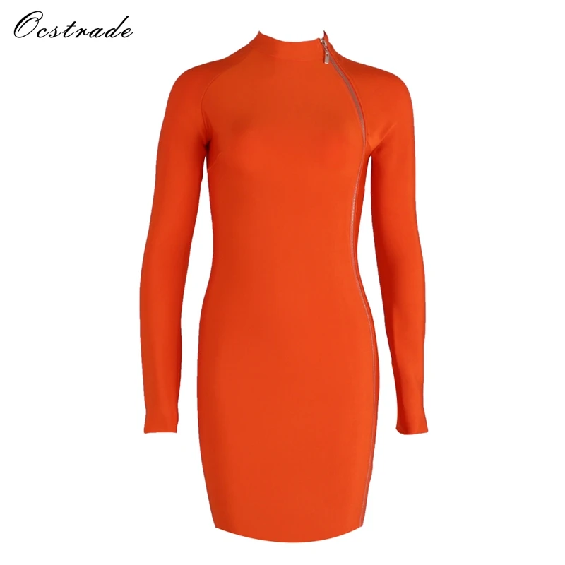 Free shipping Ocstrade 2017 Winter Autumn New Arrival Orange Bandage Curved Zip ladies Long Sleeved Mini Dresses, As picture or customized
Free shipping Ocstrade 2017 Winter Autumn New Arrival Orange Bandage Curved Zip ladies Long Sleeved Mini Dresses, As picture or customized