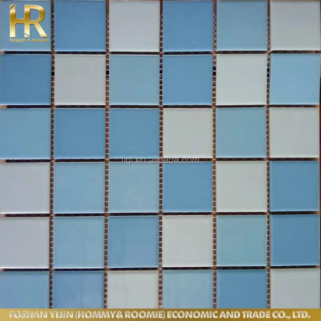 Glossy mixed blue swimming pool ceramic mosaic tile bathroom mosaic(