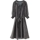 New style long sleeve flower printing women chiffon dress