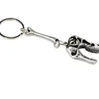 premium gift dinosaur bone two sides 3D metal keychain