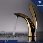 Luxury Bathroom Brass Wash Basin Faucet Cold and Hot Water Mixer Taps Golden Faucet