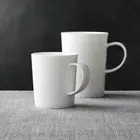 Wholesale custom logo various sizes plain white blank ceramic coffee mug cup