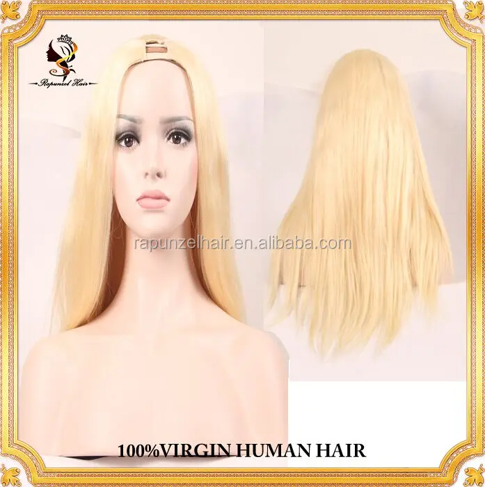 613 Human Hair Blonde Half Wig Wholesale Factory Price U Part