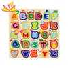 Ready To Ship educational wooden animal alphabet puzzle for toddlers W14B113